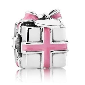 Pandora Gift Box Present Pink Ribbon Heart Charm